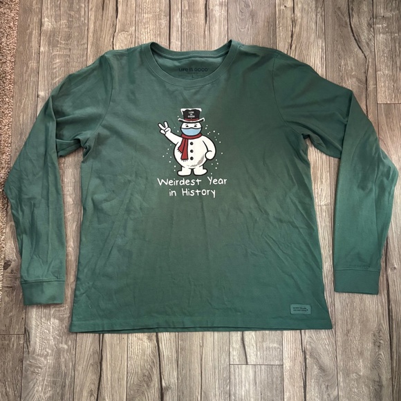 Life Is Good Weirdest Year In History Crusher Tee Long Sleeve Women's Size L - Picture 1 of 5